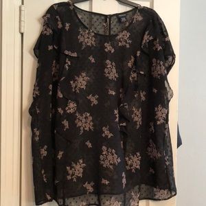 Torrid Chiffon Top with Double Front Ruffle